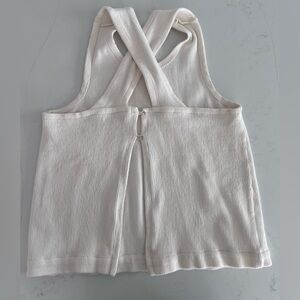 Madewell Cream Ribbed Open Back Knit Top